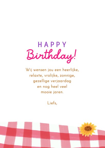 Verjaardagskaart felicitatie la dolce vita wijn bloem 3