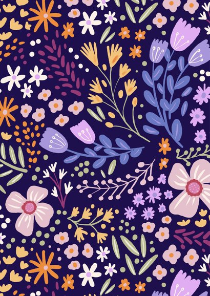 Verjaardagskaart felicitatie meisje vrouw kleurrijk bloemen  2