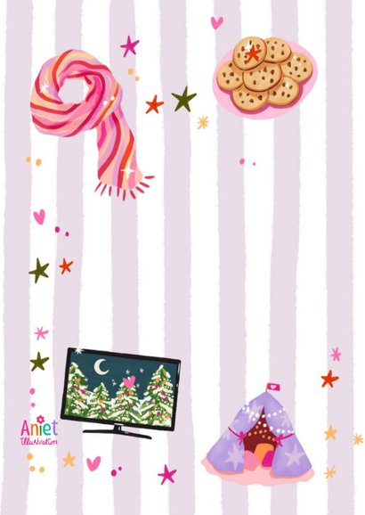 Verjaardagskaart felicitatie november winter vrouw meisje 2