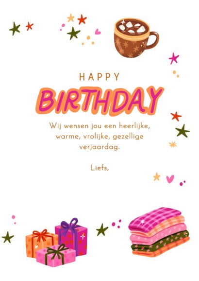 Verjaardagskaart felicitatie november winter vrouw meisje 3
