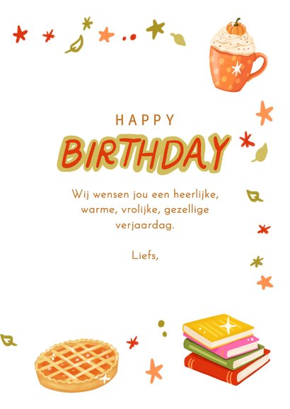 Verjaardagskaart felicitatie september herfst vrouw meisje 3