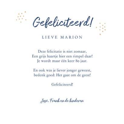 Verjaardagskaart felicitatie stijlvol bloemen blauw goud 3