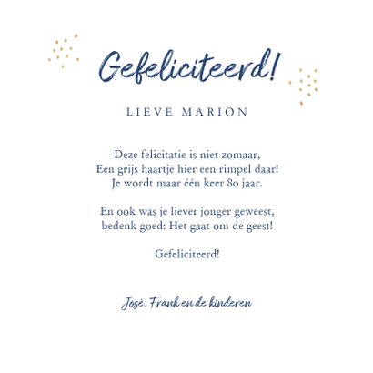 Verjaardagskaart felicitatie stijlvol bloemen blauw goud 3