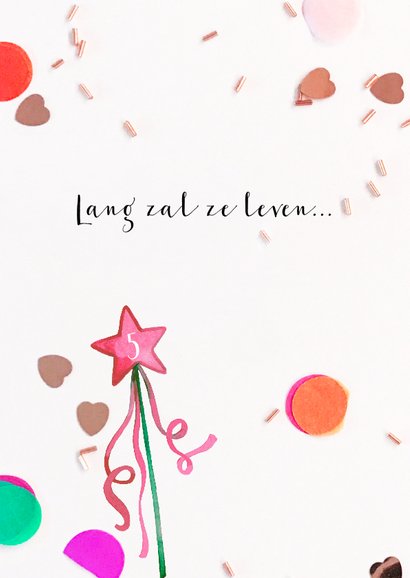Verjaardagskaart felicitatie toverstaf confetti 2