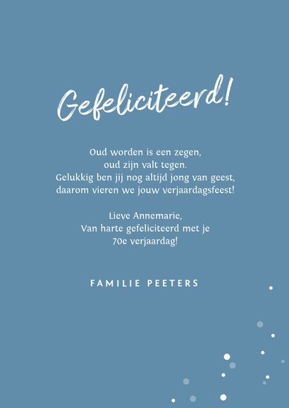 verjaardagskaart felicitatie volwassen senior confetti foto 3