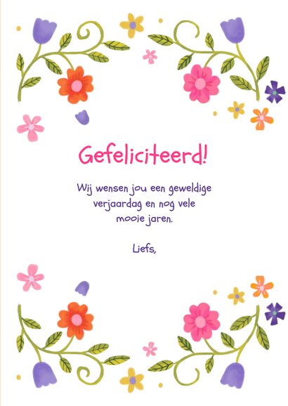 Verjaardagskaart felicitatie wonderful birthday boek bloemen 3