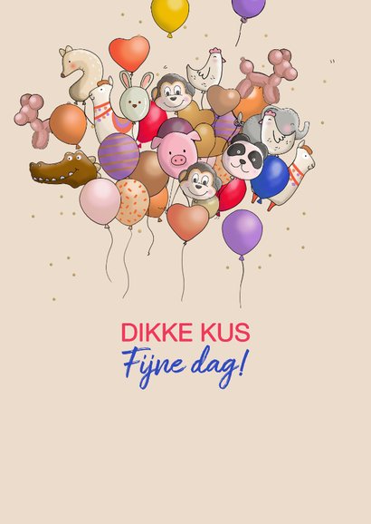 Verjaardagskaart Fien en Teun met ballonnen 3