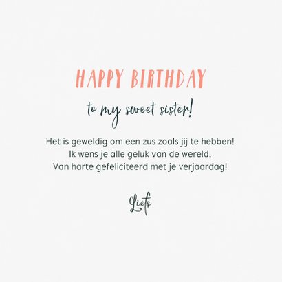 Verjaardagskaart fleurig met bloemen hartjes en eigen foto 3