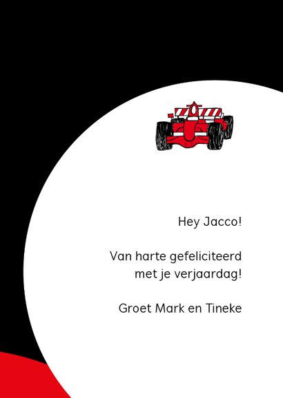 Verjaardagskaart formule 1 auto's 3