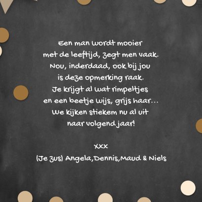 Verjaardagskaart foto confetti en krijtbord 3