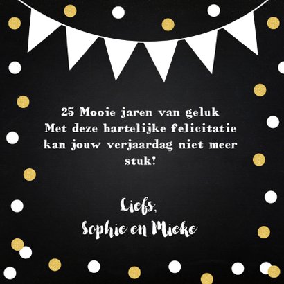 Verjaardagskaart fotocollage goud confetti 3