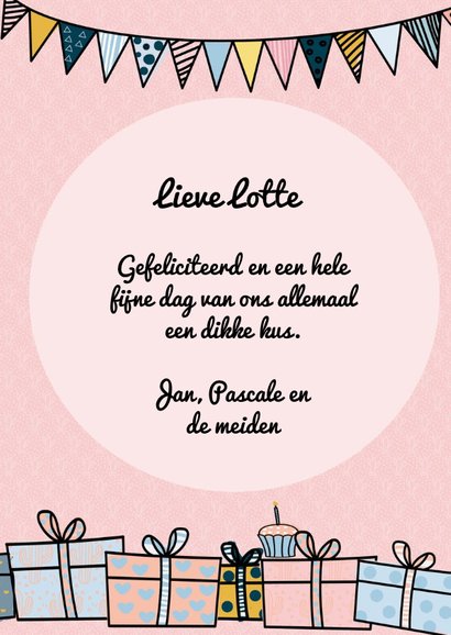 Verjaardagskaart Gefelicilama pink 3