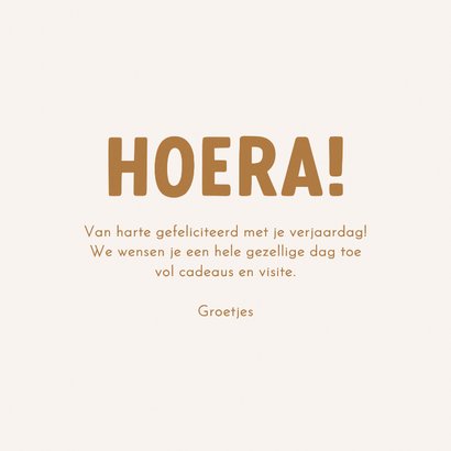 Verjaardagskaart gestreept happy birthday beige 3
