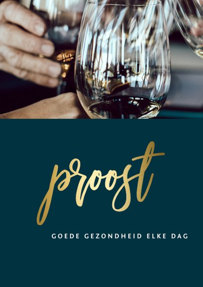 Verjaardagskaart gouden proost 2