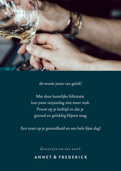 Verjaardagskaart gouden proost 3