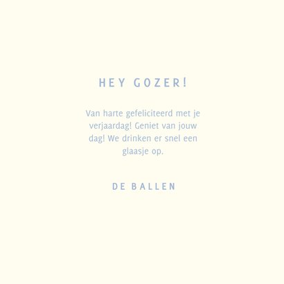 Verjaardagskaart gozer gefeli in blauw 3