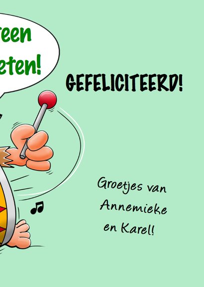 Verjaardagskaart grappige aap met grote trom 3