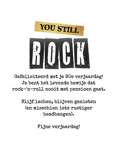 Verjaardagskaart grappige oude man rockt 80 jaar stoer 3