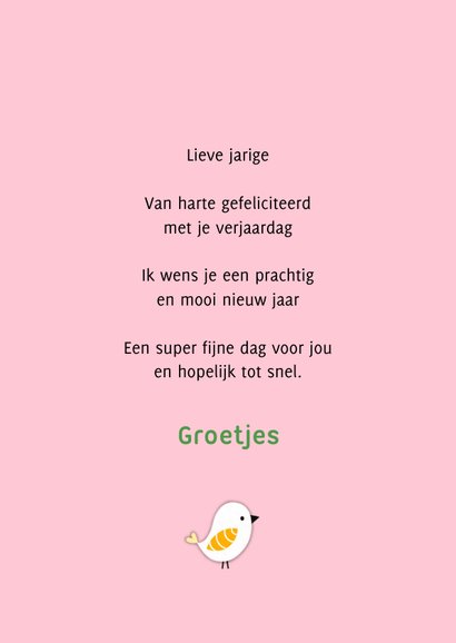 Verjaardagskaart grappige panda feestmuts vogel oranje 3