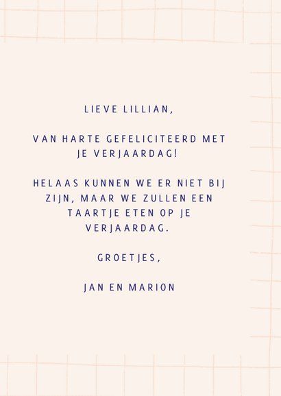 Verjaardagskaart - grote taart klein meisje 3