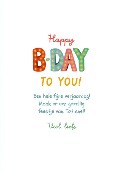 Verjaardagskaart 'Happy B-Day-kast' 3