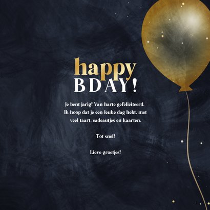 Verjaardagskaart happy bday met ballonnen  3