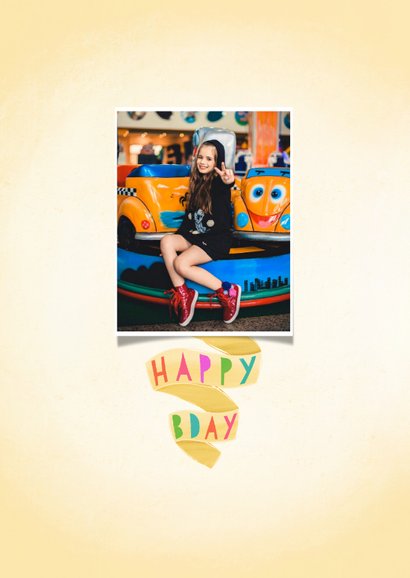 Verjaardagskaart happy bday met bosje ballonnen 2