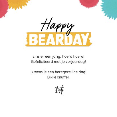 Verjaardagskaart happy bearday humor beer feest ballonnen 3