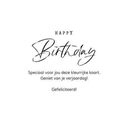 Verjaardagskaart happy birthday confetti kleurrijk feest 3