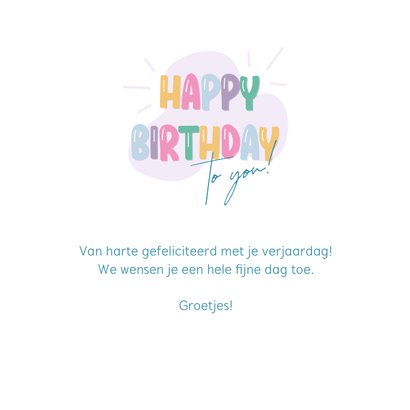 Verjaardagskaart happy birthday geïllustreerde ballonletters 3
