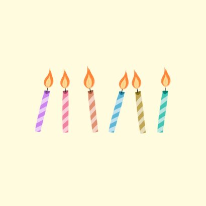 Verjaardagskaart happy birthday kaarsjes 2