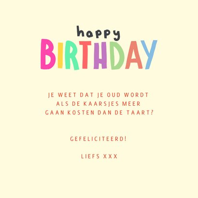 Verjaardagskaart happy birthday kaarsjes 3