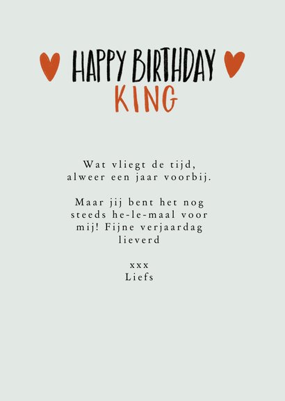 Verjaardagskaart happy birthday King 3