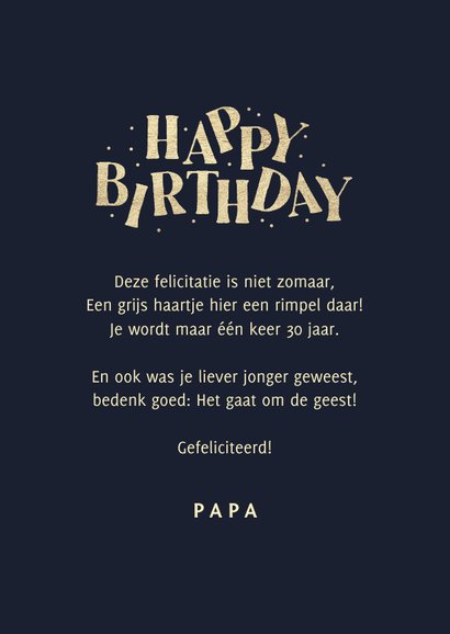 Verjaardagskaart happy birthday man confetti typografisch 3