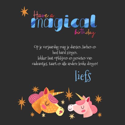 Verjaardagskaart have a magical birthday unicorns  3