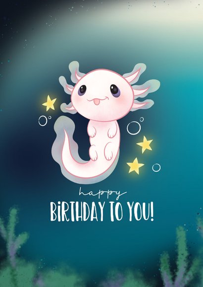 Verjaardagskaart 'have Axolotl fun' kind illustratie 2