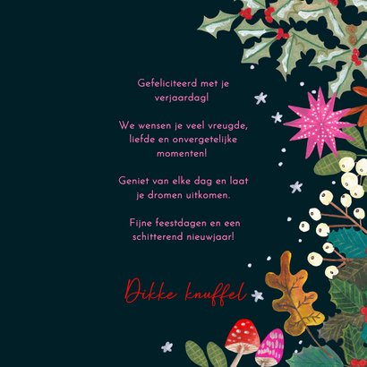 Verjaardagskaart heldere felle kleuren winter kerst 3