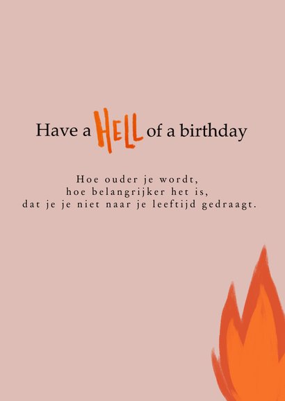 Verjaardagskaart hell of a birthday 3