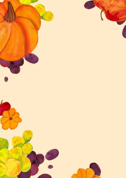 Verjaardagskaart herfst met pompoenen 2