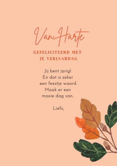 Verjaardagskaart herfst vrouw met kat en pompoen 3