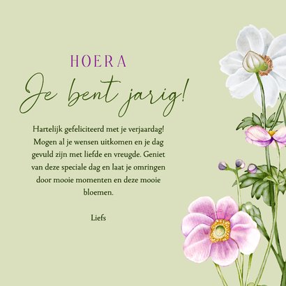 Verjaardagskaart herfstanemonen wit en roze 3