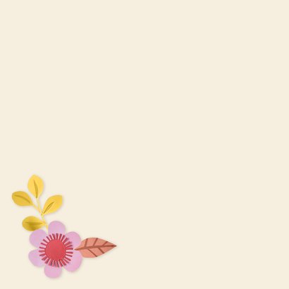 Verjaardagskaart herfstbladeren en bloemen 2