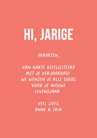 Verjaardagskaart 'hi' foto haai met feesthoed op 3