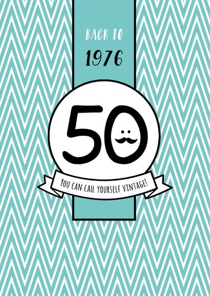 Verjaardagskaart hip stoer hooray man 50 jaar 2