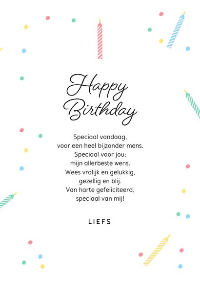 Verjaardagskaart hip vrolijk kaarsjes happy birthday 3