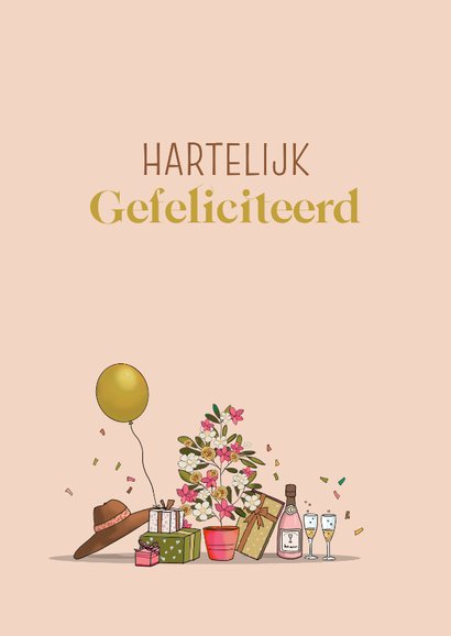 Verjaardagskaart hippe vrouw op fiets 3