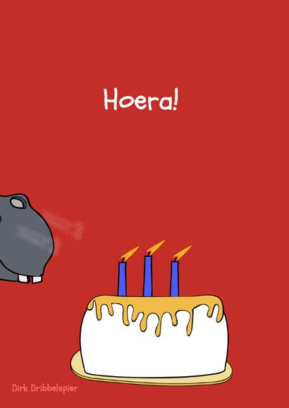 Verjaardagskaart Hippo Birthday! 2
