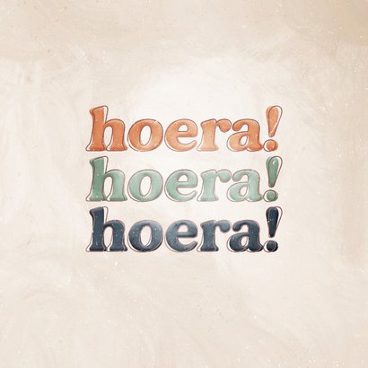Verjaardagskaart hoera typografisch retro 2