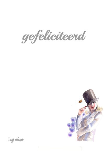 Verjaardagskaart Hoge hoed bloem 3