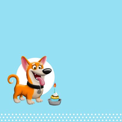 Verjaardagskaart hond met cupcake 2